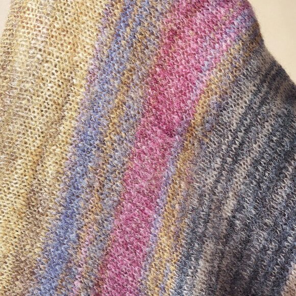 Multicolor Casual Women's Tie-Dye Crew Neck Fitted Sweater Dress - Picture 8 of 8